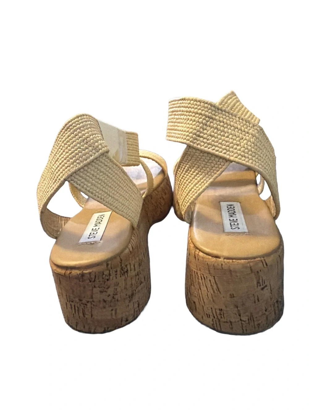 Steve Madden Women's Sashes Platform Sandals, Color: Natural, Size: 9M NWT